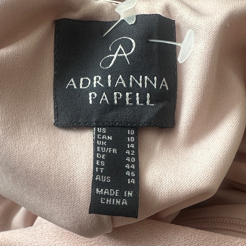 Adrianna Papell Blush Cowl Neck Full Length Slit Formal Dress - Picture 14 of 14